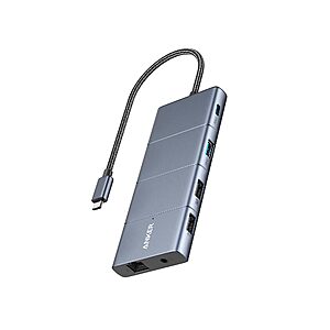 Anker USB-C Hub, 11-in-1 Docking Station Dual Monitor with 4K HDMI and DP