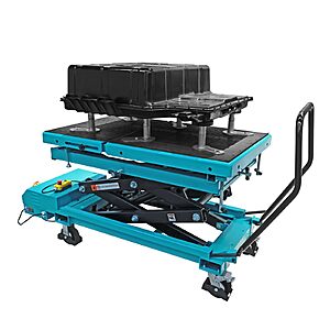 Big RED Electric Hydraulic Lift Table, 1.2 Ton (2645 lbs) Capacity – Adjustable Height Mobile Platform for E-Vehicle & Car Battery Handling, with Dual Pump Control $3239.99