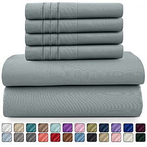 6-Piece Lux Decor Ultra Soft Microfiber Sheets Set (Queen, Light Gray) $17.99 + Free S&H w/ Walmart+ or on $35+