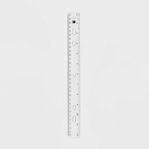 Clear Binder Ruler w/ Binder Holes, 12 inch, Plastic $0.59