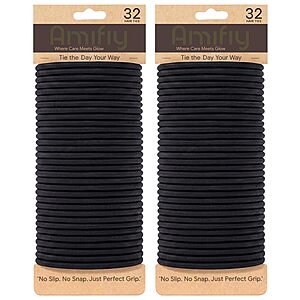 64-Count Amifiy No Damage Hair Ties (Black) $4 + Free Shipping w/ Prime or on orders over $35