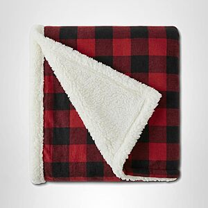 50"x60" Eddie Bauer Sherpa Reversible Throw Blanket (Cabin Plaid Red) $9.60 + Free Shipping w/ Prime or on orders over $35