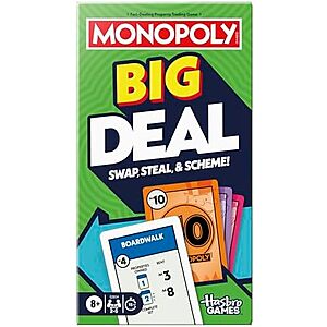 Monopoly Big Deal Card Game $4.39 + Free Shipping w/ Prime or on orders over $35