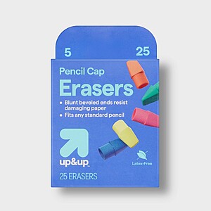 Pencil Cap Erasers 25ct + Apple TV & Music offer w/ Target Circle $0.49