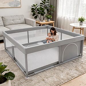 Amazon - JINXIA 50x50 Inch Playpen for Babies and Toddlers, Soft & Skin-Safe Fabric - $ $31.87