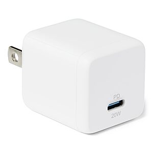 $6.64: Amazon Basics 20W Fast Charging USB-C Nano GaN Wall Charger White at Amazon