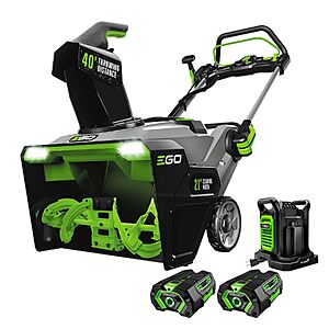[Select Area]$524: EGO Power+ 21" Electric Snow Blower w/ (2)56V 5.0Ah Batteries and Dual Port Charger, SNT2112 at Amazon
