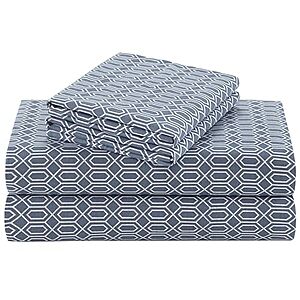 Comfort Spaces Twin 3-Piece 100% Cotton Sheet Set (Diamond Blue) $15.99 + Free Shipping w/ Prime or on $35+