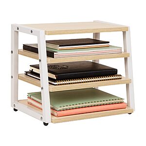 Mind Reader 4-Tier Metal Desk Organizer 14.5" L x 10.5" W x 12" H, White $12.30 + Free S&H w/ Prime or $35+