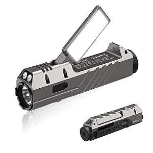 Wurkkos HD05 Flat EDC Flashlight, 3100 Lumens 4-in-1 LED Rechargeable Flashlight with UV, Red Light & Foldable Rotatable Side Light $62.99