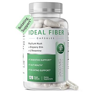 120-Count iMATCHME Psyllium Husk & Slippery Elm Fiber Supplement Capsules $6.37 w/ S&S + Free Shipping w/ Prime or on $35+