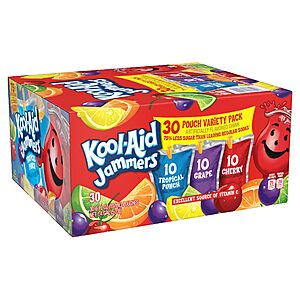 Amazon: $5.79 or less S&S/Q: 30 ct Variety Pack Kool-Aid Jammers 6oz Drinks, perfect for school lunch boxesl