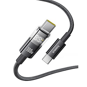 6.6' Baseus 100W USB-C to USB-C Fast Charging Cable w/ LED Display $9 + Free Shipping w/ Prime or on $35+