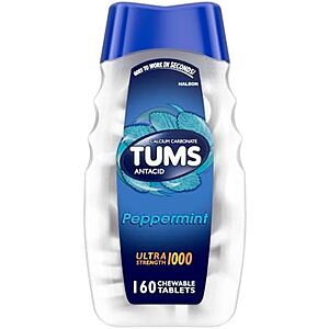 [SnS, AC] $3.61 | 160-Count TUMS Ultra Strength Chewable Antacid Tablets for Heartburn Relief (Peppermint) at Amazon