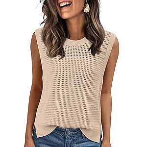 Totatuit Women's Crochet Knit Sweater Vest (Various) $4.99 + Free Shipping w/ Prime or on $35+