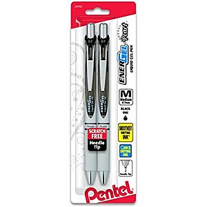 [SnS] $2.35* | 2-Pk Pentel EnerGel Pearl RTX Retractable Liquid Gel Pen 0.7mm Needle Tip (Black) at Amazon