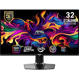 32" MSI MAG 4K UHD QD-OLED G-SYNC 240Hz Gaming Monitor $599.99 + Free Shipping