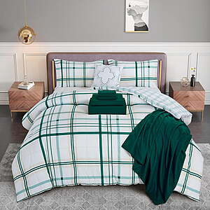 8-Piece Elegant Comfort Complete Bed in a Bag Comforter Set w/ Double Sided Storage Pockets (Full/Queen, Emerald Green) $27.42 + Free S&H w/ Walmart+ or on $35+