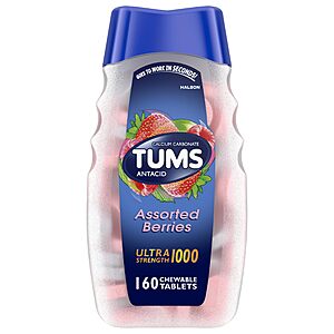 [Select Accounts] 160-Count Tums Ultra Strength Chewable Antacid Tablets (Assorted Berries) $3.61 w/ S&S + Free Shipping w/ Prime or on $35+