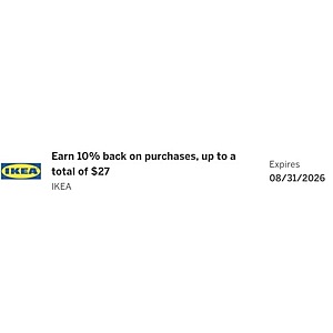 [YMMV] - AMEX IKEA Offer  10% back as a statement credit after using your enrolled eligible Card