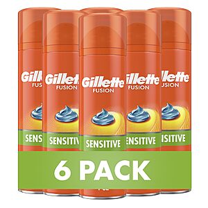 $27.95 S&S/Q, get $10 Amazon Credit 6 Canisters Gillette Fusion5 Ultra Sensitive Shave Gel, 7oz,
