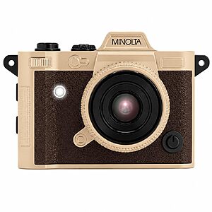 Minolta MNBM1 Mini Pro 20MP Digital Camera, 2K Video Recording, Black/Silver or Gold/Brown $58.56
