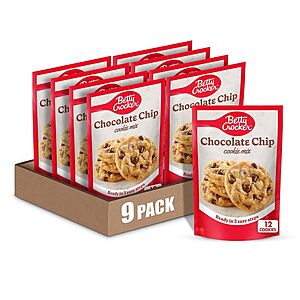 [S&S] $10.31: Betty Crocker Chocolate Chip Cookie Mix, Makes (12) 2-inch Cookies, 7.5 oz (Pack of 9)