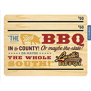 Lucille's Smokehouse Bar-B-Que Two Restaurant $50 eGift Cards ($100 Value) $69.99 Costco.com