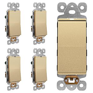 LIDER Lighted Decorator Switch, Frameless Paddle Light Switch, 15A, 5-Pack $59.39