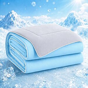 Seyfote Double-Sided Cooling Comforter (King Size, Blue/Gray) $29.99 + Free Shipping w/ Prime or on $35+