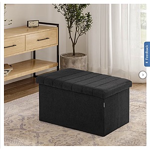 Seville Classics Boucle Foldable Storage Trunk $29.99 Black or White Free Shipping Costco.com