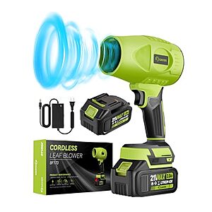 Saker Cordless Handheld Leaf Blower w/ 2x 4.0Ah Batteries & Adjustable Speed $32.99 + Free Shipping w/ Prime or on $35+