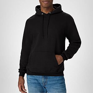 Hanes Men's Pullover EcoSmart Hooded Sweatshirt, Black, Large $12.97