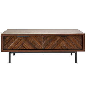 Better Homes and Gardens Wyatt Geo Modern Rectangular Wood Coffee Table w/ Storage (Walnut Brown) $95.38 + Free Shipping