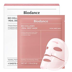 BIODANCE Bio-Collagen Real Deep Mask, Hydrating Overnight Hydrogel Face Mask, Pore Minimizing, Elasticity, Plumping $16.15
