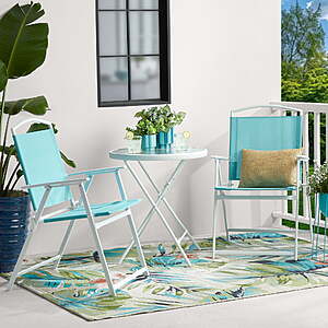 Mainstays Albany Lane 3-Piece Folding Bistro Set (Aqua) $48 + Free Shipping