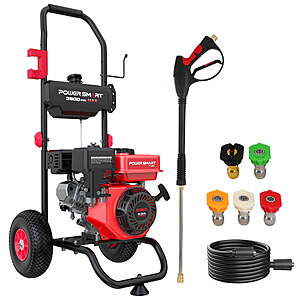 PowerSmart 3800 PSI 2.5 GPM Gas Pressure Washer w/ 212cc OHV Engine & 5 Quick-Connect Nozzles $238.99 + Free Shipping