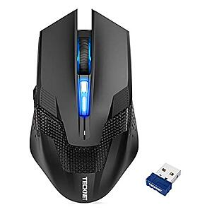 TECKNET Wireless Optical Mouse w/ 8 Programmable Buttons & 4800 DPI (Black & Blue) $9.59 + Free Shipping w/ Prime
