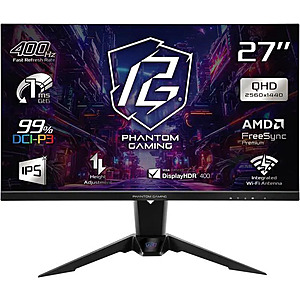 27" ASRock Phantom Gaming PG27QFW2A QHD IPS 400Hz Gaming Monitor $246.90 or less + Free Shipping