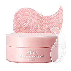 Abib PDRN Retinal Eye Patches for Rejuvenating & Puffy Eyes with Glow Jelly, Niacinamide, 60 Count, Korean Skin Care $16.1