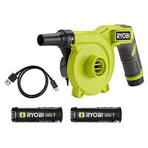 USB Lithium Cordless High Volume Inflator Kit with (3) USB Lithium 2Ah Batteries and Charging Cable $44.97