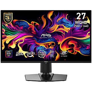 Costco Members: 27" MSI QD-OLED 1440p 240Hz 0.03ms Gaming Monitor $349.99 + Free Shipping