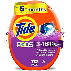 [SnS, AC] $61.19* | 4 × 112-Count Tide PODS Laundry Detergent Pacs (3-in-1 Spring Meadow) ($15.30 each) at Amazon