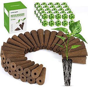 50pcs Hydroponic Pods Kit: Compatible with AeroGarden Herb Kits with 50 Grow Sponges; 50 Pods Lable, Highly Breathable - Indoor Garden Kit Supplies $9.99
