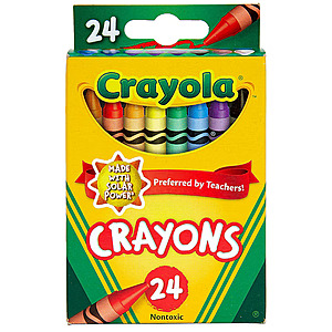 Staples - Crayola® Crayons, Assorted Colors, 24/Box - $0.50