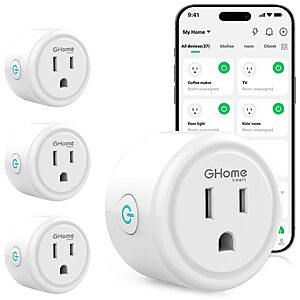 GHome Smart Plug, WiFi Smart Plugs Work with Alexa and Google Home, Smart Outlet Timer with APP Remote Control, 2.4GHz Wi-Fi Only, No Hub Required, ETL FCC Listed $26.99