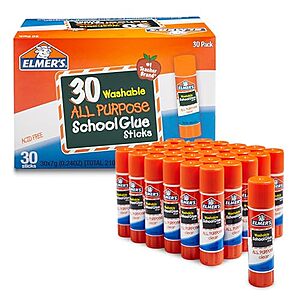 30-Count Elmer's All Purpose School Glue Sticks $8.54 + Free Shipping w/ Prime or on $35+