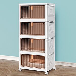 CTSNSLH 4 Tier Plastic Storage Bins with Lid 23QT - Stackable Storage Bins $30.39