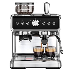 EUHOMY Espresso Machine with Grinder, 20 Bar Professional Espresso Coffee Maker for Home,with Milk Frother for Latte, Cappuccino & Barista-Style $210.55