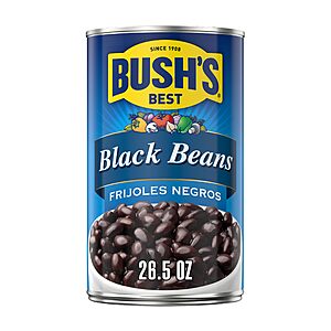 Bush's Best Black Beans, 26.5 oz | Canned Beans, Source of Plant Based Protein and Fiber, Gluten Free~$1.66 With S&S @ Amazon